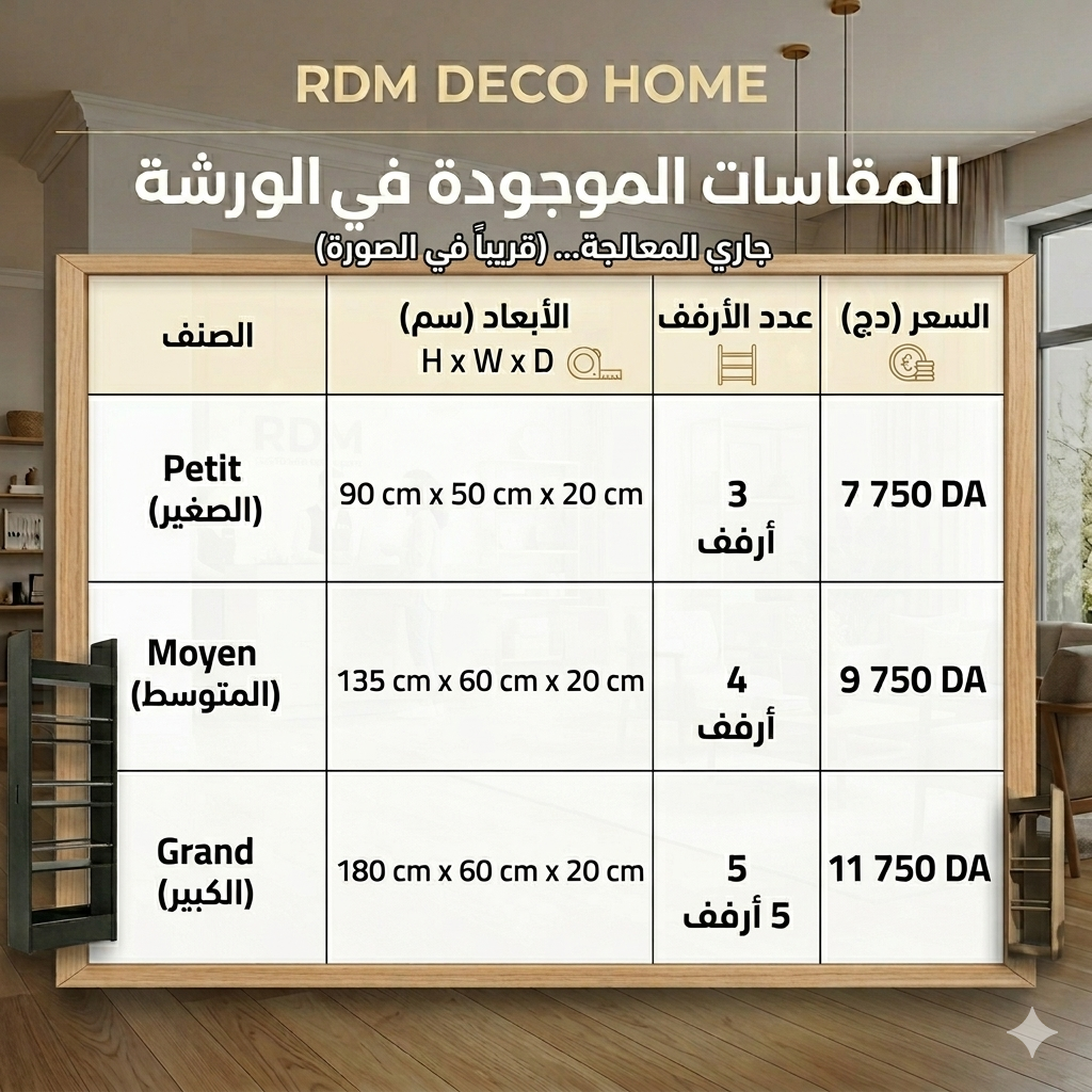 COLONNE CUISINE 4 ETAGES 135×60×20CM / رف مطبخ 4 طوابق
