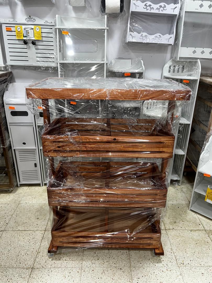 MEUBLES LEGUMES BOIS ROUGE PRO 6 BAGS / عربة خضروات خشب أحمر برو 6 أكياس