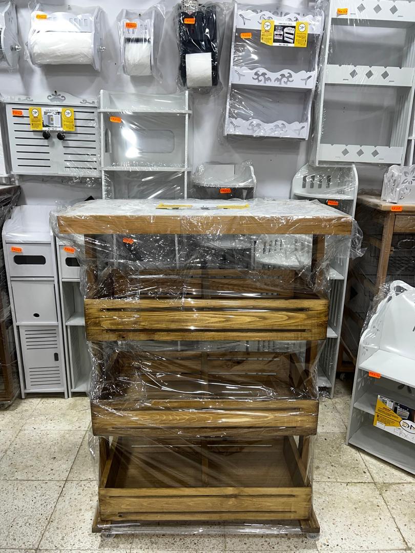 MEUBLES LEGUMES BOIS ROUGE PRO 6 BAGS / عربة خضروات خشب أحمر برو 6 أكياس